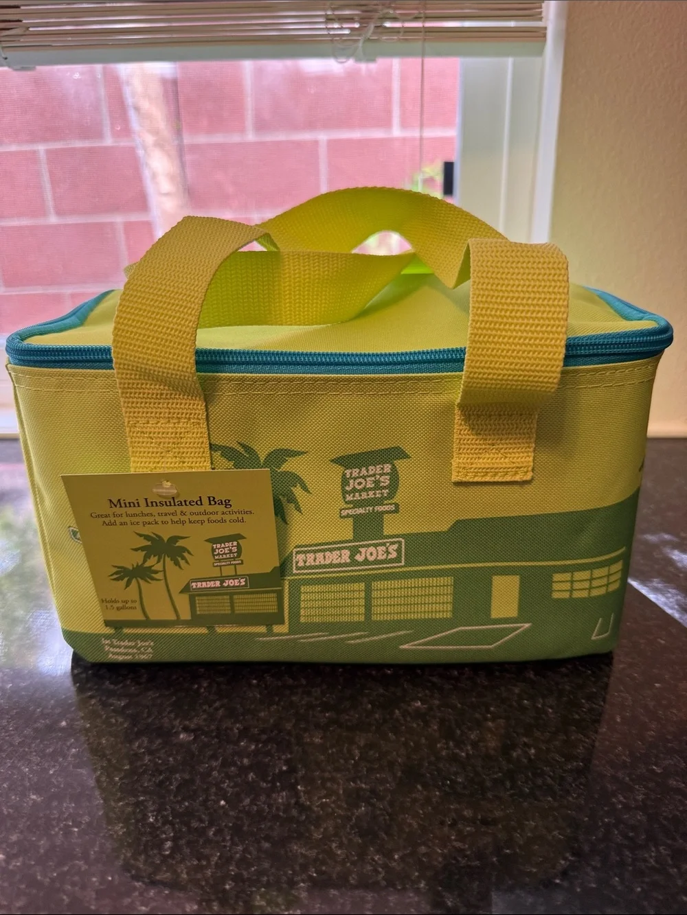 Trader Joe’s Mini Insulated Bag Lime, yellow, teal, olive
